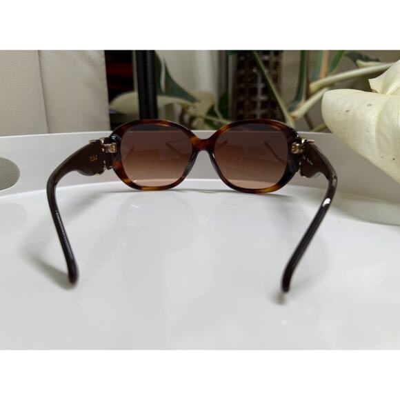 Chloe Oversized Square Sunglasses Tortoise Shell CL2240A C04 Gold Hardware main image 14